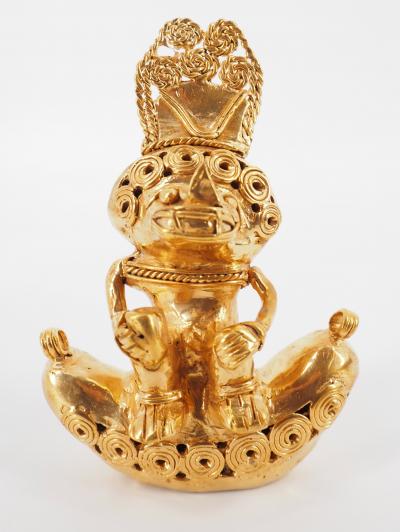 COLOMBIE Civilisation Taïrona - Grand prêtre - Statuette en or tumbago 2
