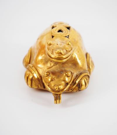 COLOMBIE Civilisation Taïrona - Tortue Janus - Statuette en or tumbago 2