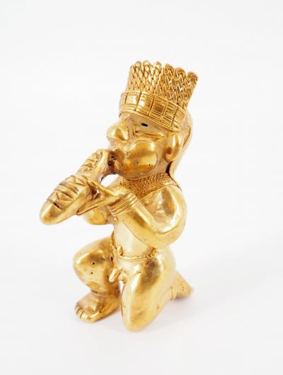 COLOMBIE Civilisation Taïrona - Musicien cérémoniel - Statuette en or tumbago