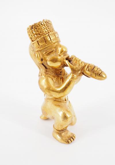 COLOMBIE Civilisation Taïrona - Musicien cérémoniel - Statuette en or tumbago 2