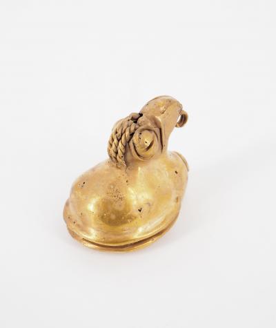 COLOMBIE Civilisation Taïrona - Oiseau endormi - Statuette en or tumbago 2