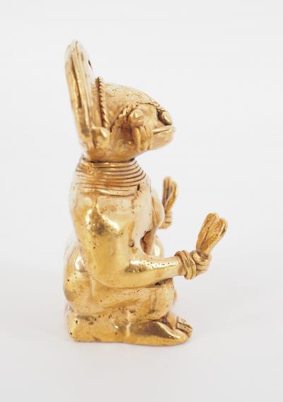 COLOMBIE Civilisation Taïrona - Cheffe de tribu - Statuette en or tumbago 2