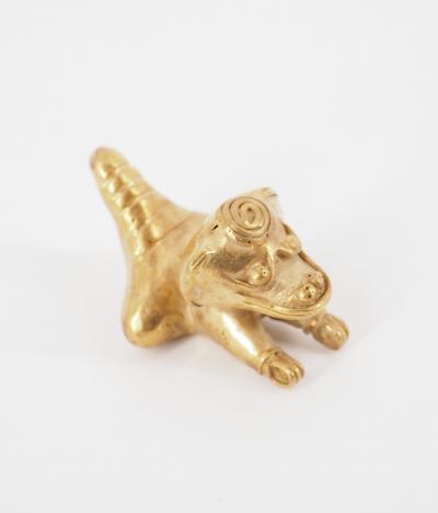 COLOMBIE Civilisation Taïrona - Singe rieur - Statuette en or tumbago 2
