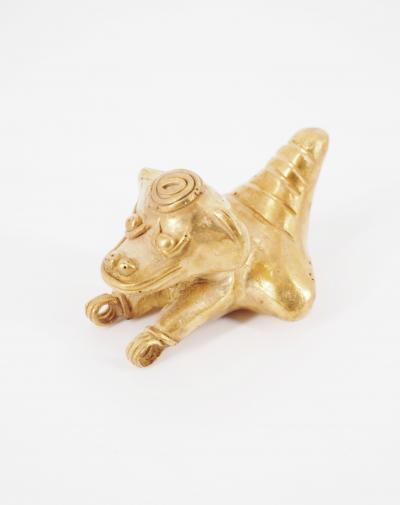 COLOMBIE Civilisation Taïrona - Singe rieur - Statuette en or tumbago 2