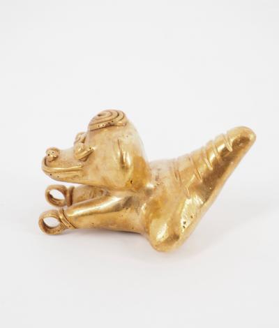 COLOMBIE Civilisation Taïrona - Singe rieur - Statuette en or tumbago 2