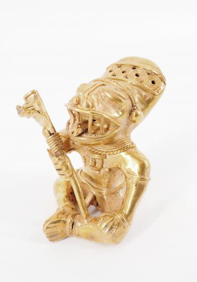 COLOMBIE Civilisation Taïrona - Chaman suprême- Statuette en or tumbago 2