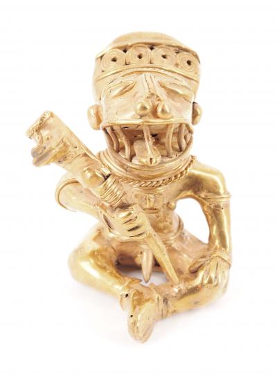 COLOMBIE Civilisation Taïrona - Chaman suprême- Statuette en or tumbago 2