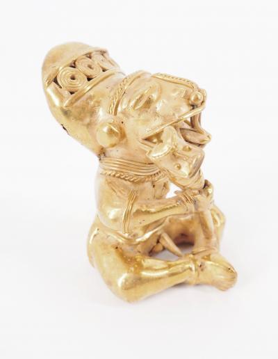 COLOMBIE Civilisation Taïrona - Chaman suprême- Statuette en or tumbago 2