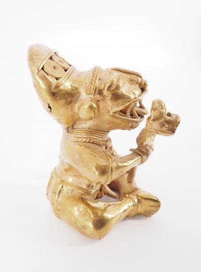COLOMBIE Civilisation Taïrona - Chaman suprême- Statuette en or tumbago 2