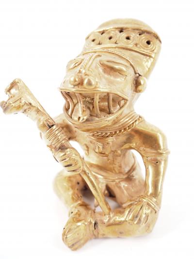 COLOMBIE Civilisation Taïrona - Chaman suprême- Statuette en or tumbago 2