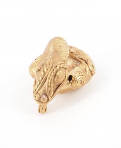 COLOMBIE Civilisation Taïrona - Serpent sifflant- Statuette en or tumbago 2