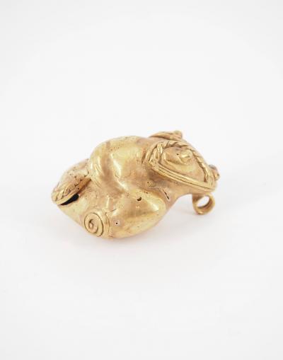 COLOMBIE Civilisation Taïrona - Serpent sifflant- Statuette en or tumbago 2