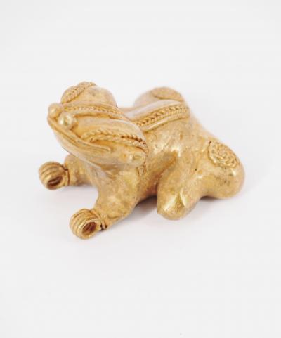 COLOMBIE Civilisation Taïrona - Grenouille Kokoï- Statuette en or tumbago 2