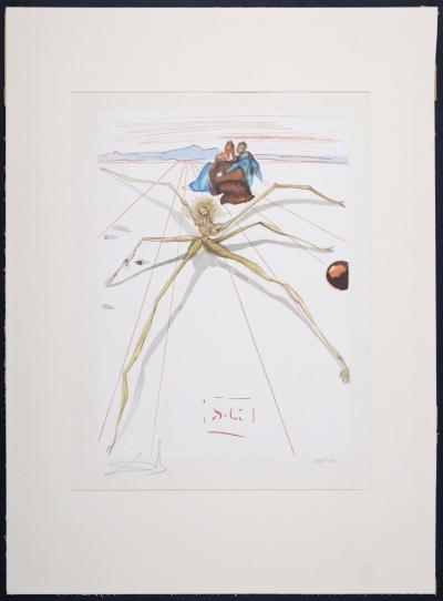 Salvador DALI - Leaving the Terrace of Anger, 1963 - Woodcut print on vélin paper, plate matted with a 