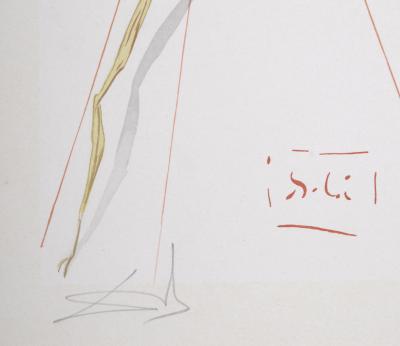 Salvador DALI - Leaving the Terrace of Anger, 1963 - Woodcut print on vélin paper, plate matted with a 