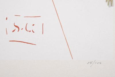 Salvador DALI - Leaving the Terrace of Anger, 1963 - Woodcut print on vélin paper, plate matted with a 