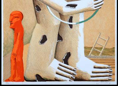 Horst ANTES - Figure tachetée avec cerceau, 1982 - Original lithograph on wove paper - Hand-signed 2