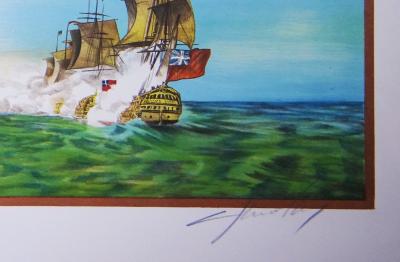 Claude CHEVALLEY - La bataille de Trafalgar - Lithographie 2