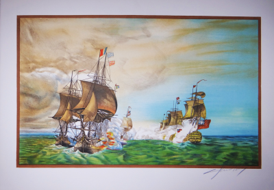 Claude CHEVALLEY - La bataille de Trafalgar - Lithographie 2