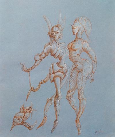 Léonor FINI : Couple surréaliste, 1980, Lithographie signée 2