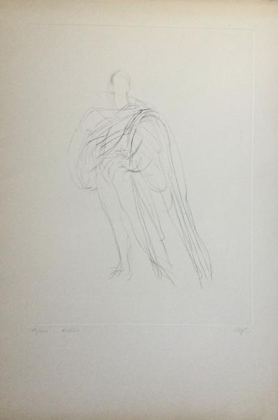 Ilse VOIGT - Étude de costume pour Rudolf Noureev dans Giselle - Pointe sèche signée 2