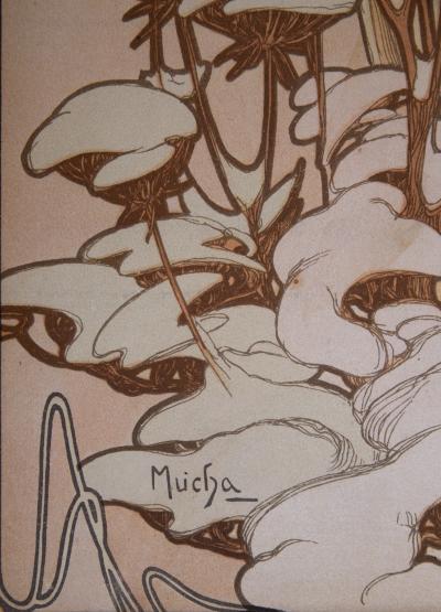 Alphonse MUCHA - Hiver, 1897 - Original lithograph, enhanced with silver ink (Framed) 2
