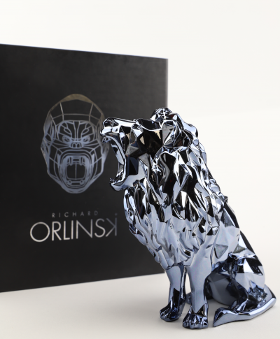 Richard Orlinski - Roaring Lion Spirit (Petrol Edition), 2021 - Résine 2