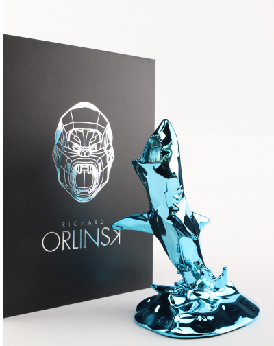 Richard Orlinski - Shark Spirit (Aqua Blue Edition), 2022 - résine. 2