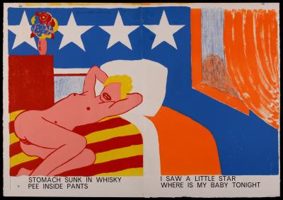 Tom WESSELMANN - Stomach Sunk In Whisky Pee Inside Pants, 1964 - Original Hand-Signed lithograph (FRAMED) 2