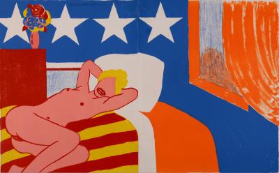 Tom WESSELMANN - Stomach Sunk In Whisky Pee Inside Pants, 1964 - Original Hand-Signed lithograph (FRAMED) 2