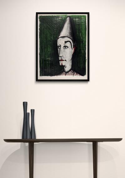 Bernard BUFFET - Le Clown sur fond vert, c. 1960 - Large original lithograph in colors on Vélin paper 2