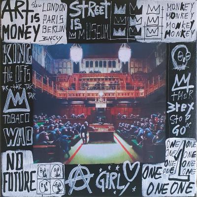 SPACO - Monkeys parlement Banksy , 2023 - Technique mixte 2