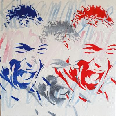 SPACO - Kylian Mbappe, France, 2023 - Technique mixte sur toile 2