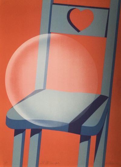 Jack BRUSCA - Blue Chair, 1973 - Lithographie originale signée 2