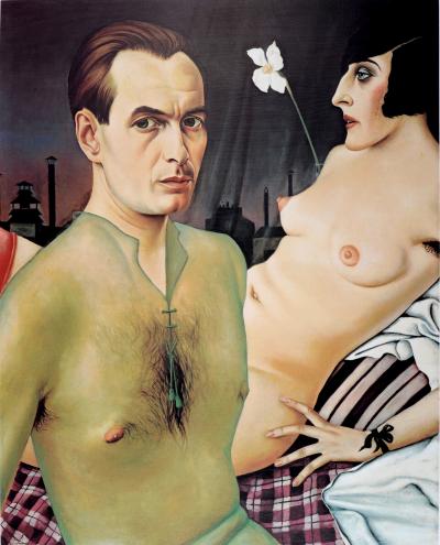 Christian SCHAD - Self Portrait with Model, Hand-signed - Original Silkscreen 2