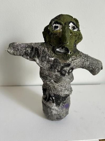 JABER - Personnage - Sculpture en plâtre + acrylique 2