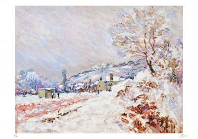 Patrick MARIE - Village normand sous la neige, 2020 - Sérigraphie signée et numérotée 2