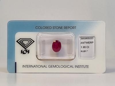 Rubis naturel 1.95 ct certifié IGI Anvers Origine Birmanie 2