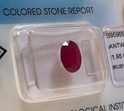 Rubis naturel 1.95 ct certifié IGI Anvers Origine Birmanie 2