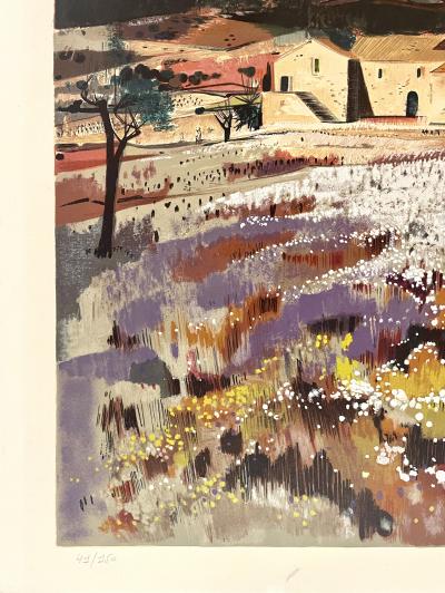 Robert Vernet Bonfort - Paysage en Provence - lithographie originale 2