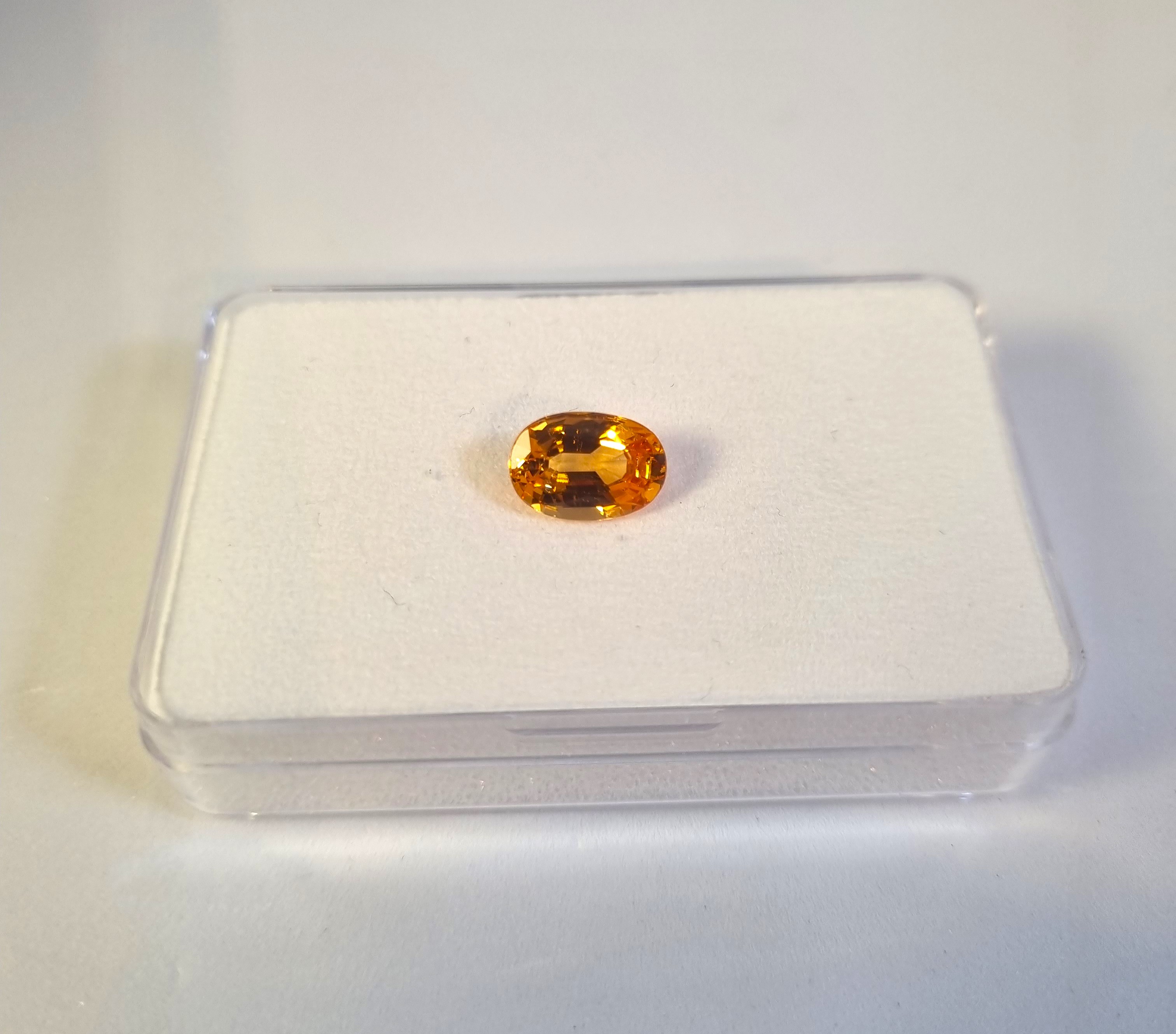 Grenat Spessartite Mandarin Du Nigéria - 2,97 Ct - Certifié GIL - Neuf Sans Emballage