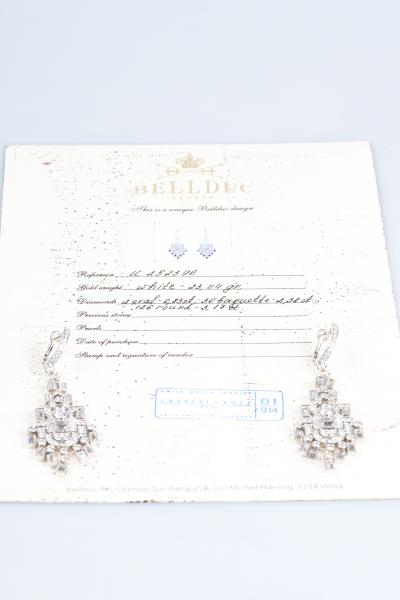Boucles d’oreilles en or blanc de la maison BELLDUC GENEVA ornées de diamants 2