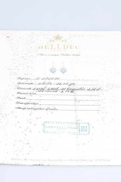 Boucles d’oreilles en or blanc de la maison BELLDUC GENEVA ornées de diamants 2