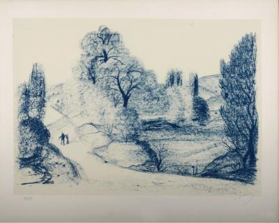 André DERAIN - Paysage Bleu, c. 1955 - Original lithograph (Hand-signed!) 2