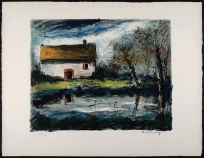 Maurice DE VLAMINCK - Paysage, c. 1955 - Original lithograph ( Hand-signed!) 2