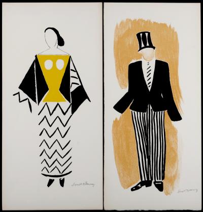 Sonia DELAUNAY - Le Coeur à Gaz, 1977 - Set of two lithographs in colors on Vélin paper - Both hand-signed 2