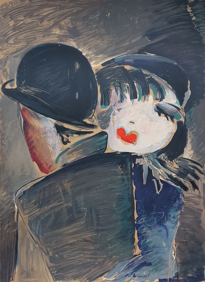 H. Scholtz - Mann und Frau, Couple, c.1930 - Lithographie en couleurs signée et justifiée 2