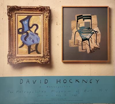 David Hockney - Cartel original de la exposición en el Museo Metropolitano de las Artes, 1988
