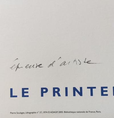 Pierre Soulages -  d’après Le printemps des poètes - 2005 - lithographie signée 2