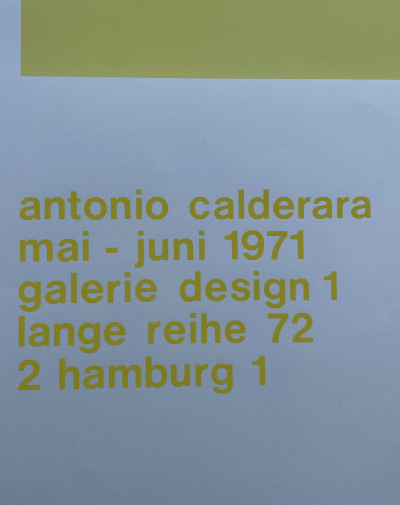 Antonio Calderara - Affiche d’exposition à la Galerie 1 à Hambourg, 1971 - Sérigraphie 2